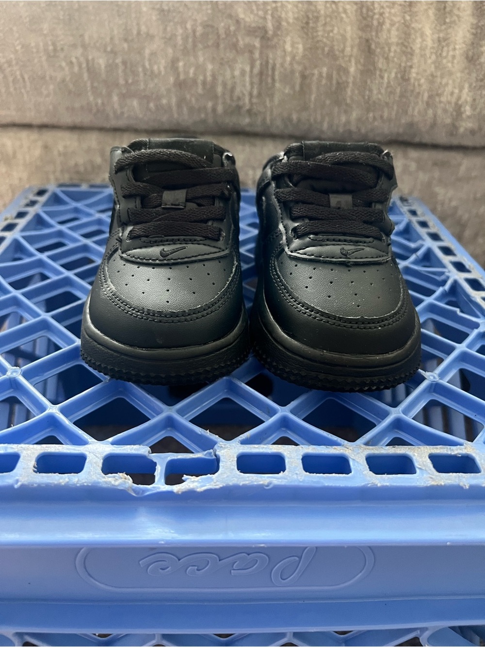 Nike Toddler Black Leather Sneakers - All-Black Mini Trainers